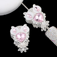 Boule de perçage double face en alliage de cuivre lourd, forme hibou, trou droit, pour DIY stylo, téléphone portable, porte-clés, accessoires de sac, argent palladium