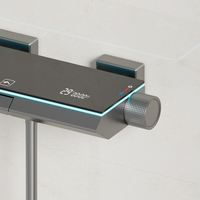 Robinet de bain et de douche mural moderne à poignée unique en laiton, mitigeur eau chaude et froide, finition brossée, jet de pulvérisation pour hôtels