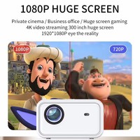 Mini Proyector LED 1080P Portátil, Proyector de Cine en Casa de 300 Lúmenes, Pantalla de 36-150 Pulgadas para Teatro, Juegos y Oficina