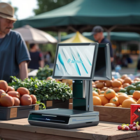 Caisse enregistreuse POS à balance intégrée AI de haute précision avec impression d'étiquettes de code-barres de pesage Balance POS de supermarché
