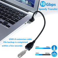 LUNG KAY 1M 90-Grad-USB-3.0-Verlängerungskabel, schnelles Laden, 5 Gbit/s Datenübertragung, rechtwinkliges AM/AF-Stecker-auf-Buchse-USB-Verlängerungskabel