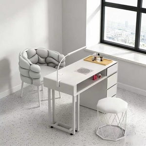 Mesa de Manicura Económica Individual/Doble Multifuncional Estilo Crema para Celebridades de Internet - Product Image 5