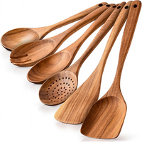 Ustensiles de cuisine en bois naturel ESTICK, cuillère à soupe, spatule pour faire sauter, ensemble de cuisine pour restaurant et service de repas à domicile