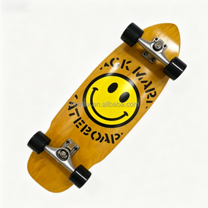 Planche de skateboard Cruiser en bois d'érable de 30 pouces, design visage souriant de dessin animé, style rétro, utilisation en extérieur, adulte - Product Image 3