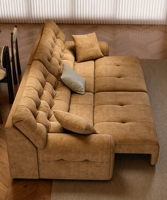 Modernes Italienisches Minimalistisches Modulares Ecksofa Premium Cremeweiß Stoffsofa Mit Massivholz-Akzenten