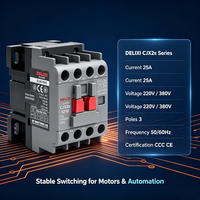 Contacteur magnétique AC Delixi CJX2s 25, 220V, triphasé, modulaire, type air, pour machine CNC, montage sur rail DIN