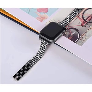 Bracelet pour Apple Watch <span class=keywords><strong>41mm</strong></span> 45mm 42mm 44mm avec boîtier, bracelet fin en métal orné de strass pour femme, bracelet de luxe pour Apple - Product Image 6