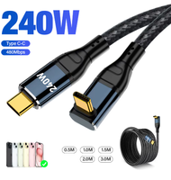 Cable USB C a C de Carga Rápida y Transferencia de Datos de 0.5M PD 240W con Cubierta de PVC Trenzada para iOS y Computadora, Tendencia 2026