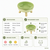 Gamelle surélevée en plastique PP en forme de donut pour chat, avec protection du cou et rebord anti-glouton pour une alimentation lente