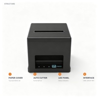 Printer Thermal 80mm dengan Pemotong Otomatis 220mm/s 203DPI USB LAN WiFi POS untuk Kasir Ritel Restoran Tersedia