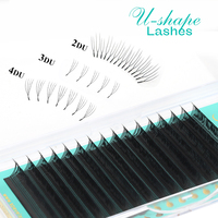 SP EYELASH Nouveau style Extension de cils pré-faits en éventail en forme de U, effet 2D 3D 4D 5D, W Bloom, en vison synthétique moelleux