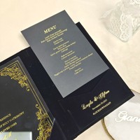 Porte-certificat de mariage de luxe personnalisé A4 en velours noir, style européen, avec estampage à chaud doré, calligraphie arabe et rangement intérieur