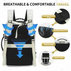 Ultra-Spacious Breathable Travel <b>Backpack</b> with Waterproof USB Lay-Flat Design for Effortless Organized Packing - Product Image 6
