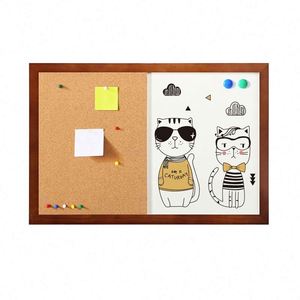 Pizarra Magnética de Corcho para Notas y Mensajes, Pizarra Blanca de Borrado en Seco, Juego de Pizarras Combinadas con Logotipo Personalizado - Product Image 1