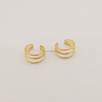 925 argent Sterling plaqué or Zircon classique pas de Piercing oreille Clip bijoux fins personnalisé en gros commerce Assurance