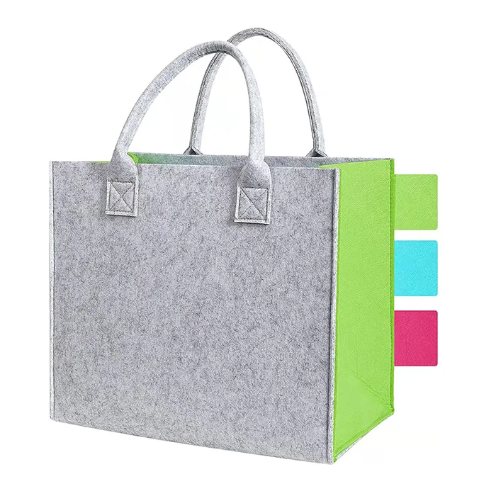 Высококачественная Складная Женская корзина для покупок, многоразовые фетровые сумки для покупок с ручкой-тоутом