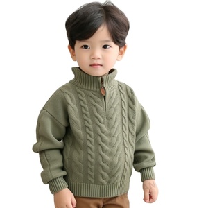 2025 automne hiver nouveau Design personnalisé coton acrylique tricot enfants chandails enfants demi-quart fermeture éclair <span class=keywords><strong>pull</strong></span> bébé <span class=keywords><strong>garçon</strong></span> chandails - Product Image 1