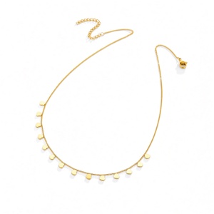 Aaraastah Premium 18k Gold Plated Small Round Coin Heart shape Necklace Women Small Charm Choker Necklace Multi Pendants - Product Image 4