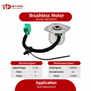 Motor BLDC Ultra Silencioso <span class=keywords><strong>de</strong></span> 8 Polos y 3 Fases, <span class=keywords><strong>9V</strong></span> a 16V, Motor CC sin Escobillas, 35dB <span class=keywords><strong>de</strong></span> Bajo Ruido para Ajuste <span class=keywords><strong>de</strong></span> Asientos <span class=keywords><strong>de</strong></span> Vehículos - Product Image 5