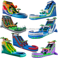 Toboggan aquatique gonflable Tropical Waves de 22 pieds, qualité commerciale, pour piscine