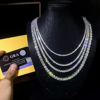 Chaîne de tennis et bracelet en moissanite VVS 2/3/4/5/6,5 mm, style hip-hop, bijoux glacés, prix abordable
