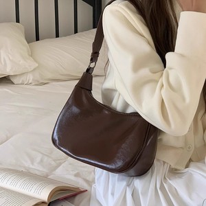 Bolso de Hombro de Cuero Suave para Mujer, Estilo Dumpling, Color Marrón, Cierre de Cremallera, para Uso Diario, Primavera 2025, Bolso Bandolera Resistente - Product Image 1