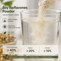 Poudre d'extrait de soja naturelle non-OGM de qualité alimentaire 40% 80% Isoflavones de soja Emballée sous vide en bouteille/fût