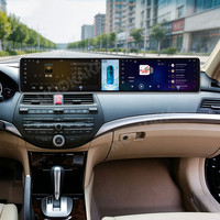 Автомагнитола MOOKAKA 12.3 + 4.99+12.3 дюйма для Honda Accord 7-го поколения (2003-2008) с Android, GPS-навигацией, беспроводным CarPlay и интерактивным экраном