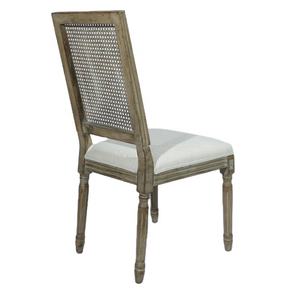 Chaise <span class=keywords><strong>Louis</strong></span> <span class=keywords><strong>Xv</strong></span> <span class=keywords><strong>de</strong></span> salle à manger en bois à dossier carré <span class=keywords><strong>de</strong></span> <span class=keywords><strong>Style</strong></span> Antique Provincial français avec dossier en rotin - Product Image 3