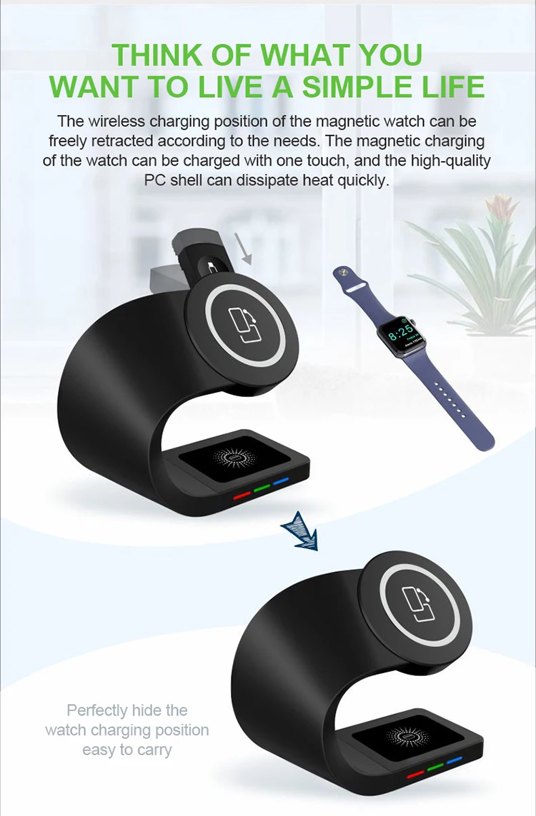 4 in 1 Wireless Charger Magnetic Charging Station Stand 15W Fast Wireless Charging Pad for Phone  Watch