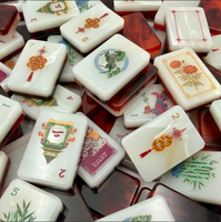 Set Mahjong Profesional Amerika 2 Lapis 160 Buah Ubin Akrilik Bertema Keberuntungan Api Perayaan, Hadiah Pesta Rumah Tangga