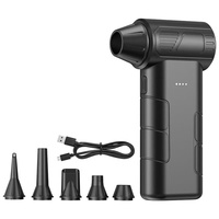Ventilateur à turbine portatif, moteur sans balais, taille compacte et mini, rechargeable par USB, vent puissant, D02