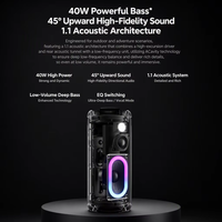 Haut-parleur Bluetooth puissant de 25 W avec entrée AUX, batterie de 4000 mAh, niveau de pression sonore de 118 dB, RGB, basses puissantes, qualité supérieure, IP67, compatible avec les cartes TF/SD