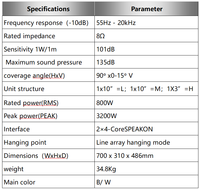 I.E. Amplificador de Potencia para Sistemas Line Array, OEM/ODM, Modo Colgante, Altavoz Pasivo de 10 Pulgadas, Doble Metal, 8 Ohmios