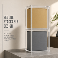 Boîte de rangement pour cartes à collectionner en acrylique transparent avec couvercle coulissant magnétique, anti-poussière, rigide, écologique, sur le thème des animaux, pour collectionneurs