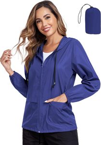 Veste imperméable légère pour <span class=keywords><strong>femme</strong></span>, couleur vert olive, coupe-vent, pour la <span class=keywords><strong>randonnée</strong></span> en plein air - Product Image 4