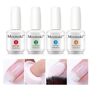 Mocmaki工厂私人标签定制标志凝胶指甲底面漆活化剂刷保护浸渍指甲粉末系统液体