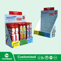 Présentoir de brosses à dents de supermarché, présentoir de dentifrice, présentoir de comptoir en carton, présentoir de brosses à dents