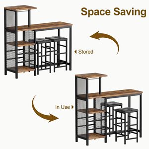 Cucina moderna tavolo da pranzo sedie in metallo legno tavolo da <span class=keywords><strong>Bar</strong></span> Set mobili per la casa minimalista 1 pezzo di ferro scatola di cartone rimovibile - Product Image 4