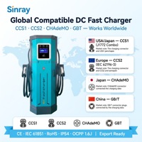 Station de recharge rapide pour véhicules électriques 60KW 120KW 320KW à double borne DC, CCS1 CCS2 CHADEMO GBT OCPP 1.6J 4G RFID IP54
