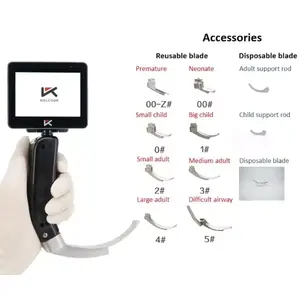 Reusable Video Laryngoscope With 8 Size Of Blades Difficult Airway Intubation Miller Mac D Blades