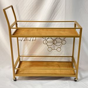 Moderno Top multistrato grano di legno Mobile in metallo oro deposito vino cucina Trolley Vintage <span class=keywords><strong>Antik</strong></span> Bar carrello ristorante - Product Image 2