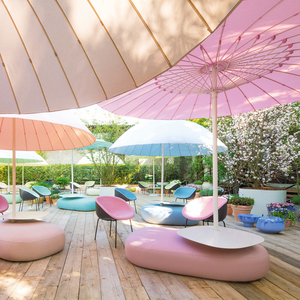 Ombrellone da Esterno Grande Formato Commerciale Resistente per Ristoranti, Caffè, Hotel, <span class=keywords><strong>Giardino</strong></span> D2.2m D3M Forma Rotonda Rosso Parasole da Patio - Product Image 2