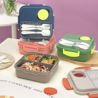 Boîte à lunch carrée personnalisée avec compartiments, récipient alimentaire étanche, pour enfants, adultes, bureau, école, ensemble de boîtes à lunch bento pour enfants