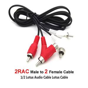 Câble de connecteur stéréo audio RCA 2 mâle à mâle + femelle Piggy Back 2RCA mâle à 2 femelle 1/2 Lotus Audio Line Lotus Wire Cable - Product Image 1