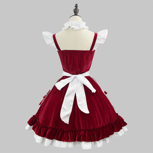 Velvet Maid Costume Claret Plus Size Cosplay Anime Role Playing Outfit Winter 2024 - Product Image 3