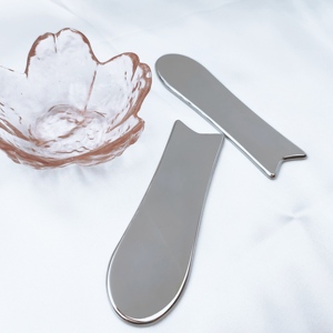 Plaque Gua Sha ergonomique en acier inoxydable plaqué, mini grattoir pour le contour des yeux, pour la relaxation des cernes et accessoire <span class=keywords><strong>de</strong></span> soin <span class=keywords><strong>de</strong></span> la peau en voyage - Product Image 5