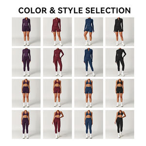 Зимняя спортивная одежда: комплект для фитнеса и повседневной носки – леггинсы с эффектом подтяжки ягодиц, спортивная куртка, спортивный бюстгальтер и облегающие брюки для женщин. - Product Image 4