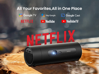 Nouveau design JMGO Picoflix Google TV Projecteur intelligent portable 450 ANSI Lumens Petit format Batterie intégrée Mini LED DLP 2 Go de RAM