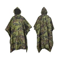 Sac à dos réutilisable léger en tissu ripstop, imperméable, en polyester, veste de pluie camouflage d'urgence pour hommes